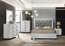White Diamond-Tufted LED Bedroom Set B071