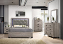 Whitewash Tufted LED Bedroom Set B075