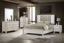 White Channel-Tufted LED Bedroom Set B083