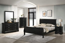 Black Louis Philippe Sleigh Bedroom Set B231