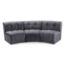 Limitless Grey Velvet 3pc. Modular Sectional