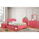 PRIAM Full & Twin Bed, White/Gray, Pink, Chrome, & Yellow
