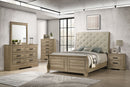 Natural Oak Tufted Bedroom Set B365