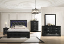 Black LED Upholstered Bedroom Set B3709