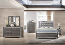 Gray Birch Tufted LED Bedroom Set B384