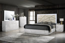 White Geometric LED Bedroom Set B401