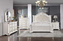 Pearl White Crown Tufted LED Bedroom Set B730