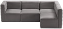Quincy Grey Velvet Modular Sectional