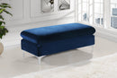 Naomi Navy Velvet Ottoman