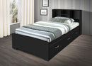 Black Captain's Bed with Bookcase Headboard CB210