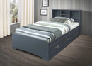 Grey Captain's Bed with Bookcase Headboard CB216