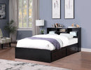 Black Captain's Bed with Bookcase Headboard CB230