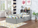 Grey Captain's Bed with Bookcase Headboard CB236
