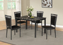 Black Faux Marble 5-Piece Dinette Set D045T