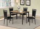 Brown Faux Marble 5-Piece Dinette Set D045T