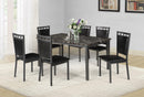 Black Faux Marble 7-Piece Dining Set D050T