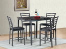 Black Faux Marble Counter Height 5-Piece Set D056T