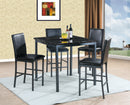 Black Faux Marble Counter Height Set with Parsons Chairs D056T