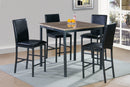 White Faux Marble Counter Height Set with Parsons Chairs D056T