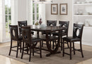 Espresso Counter Height Set with Oval-Back Chairs D137