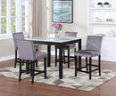 Gray Faux Marble Counter Height Set D153