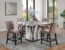 Brown Faux Marble Counter Height Set with Chocolate Chairs D162