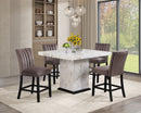 Gold Faux Marble Counter Height Set with Chocolate Chairs D162