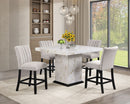 Gold Faux Marble Counter Height Set with Cream Chairs D162