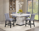 Gold Faux Marble Counter Height Set with Gray Chairs D162