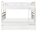 Galen Full/Full Bunk Bed w/ Storage Boxes in White B2053FFW-1*T