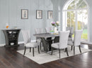 Gray Faux Marble Dining Set with Light Gray Chairs D490
