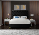 Cruz Black Velvet King Bed