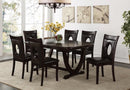 Espresso Dining Set with Oval-Back Chairs D512