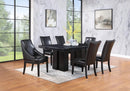 Black Faux Marble Dining Set with Black Chairs D563