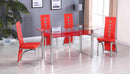 Red Glass 5-Piece Dining Set D612