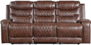 Putnam Double Reclining Sofa with Drop-Down in Brown 9405BR-3