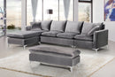 Naomi Grey Velvet 2pc. Reversible Sectional