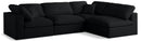 Plush Black Velvet Standard Cloud Modular Sectional
