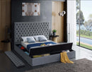 Bliss Grey Velvet Full Bed (3 Boxes)
