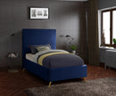 Jasmine Navy Velvet Twin Bed
