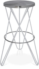 Mercury White / Silver Bar Stool