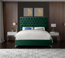 Cruz Green Velvet King Bed
