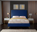 Jasmine Navy Velvet Full Bed