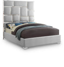 Milan White Faux Leather Queen Bed