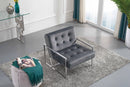 Alexis Grey Velvet Accent Chair