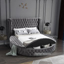Luxus Grey Velvet Queen Bed (3 Boxes)