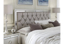 RILEY SILVER KING BED, DRESSER, MIRROR, NIGHTSTAND
