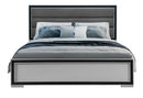 AMELIA GREY/BLACK FULL BED, DRESSER, MIRROR AND NIGHTSTAND