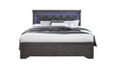 POMPEI METALLIC GREY FULL BED WITH LED