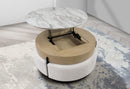 T42 NATURAL COFFEE TABLE WITH 3 STOOLS